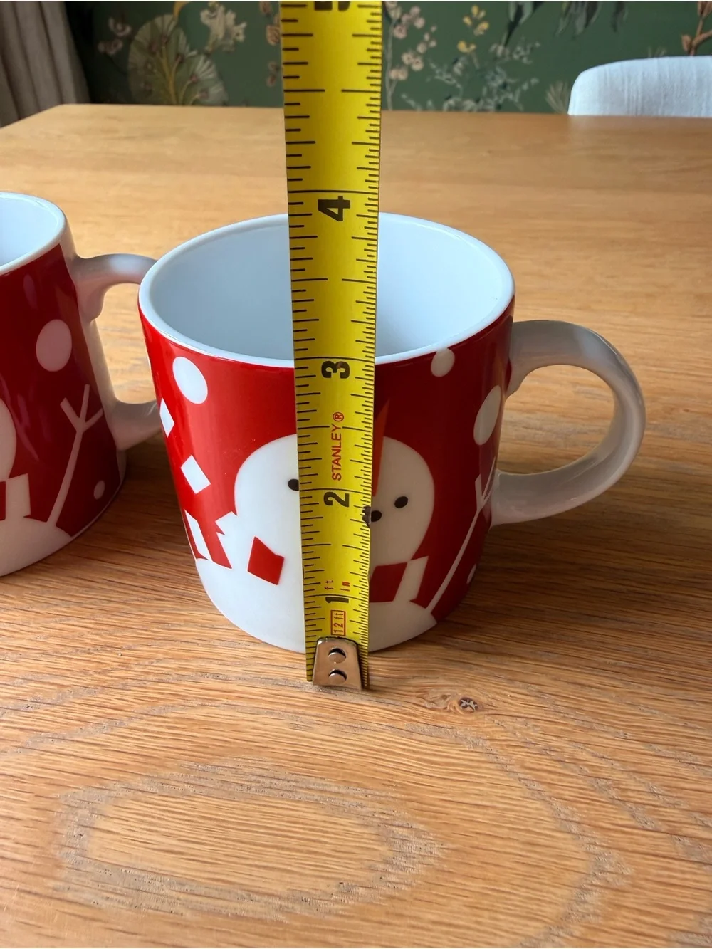 Set Of Two 2 Crate & Barrel Christmas Mugs Snowman Red White Xmas